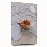 Large abstract wall art in vibrant summer hues on acrylic glass, ideal for bedroom or dining room decor.