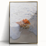 Large acrylic print of a mid-century modernist summer scene in gold tones, suitable for modern art wall decor or nursery.