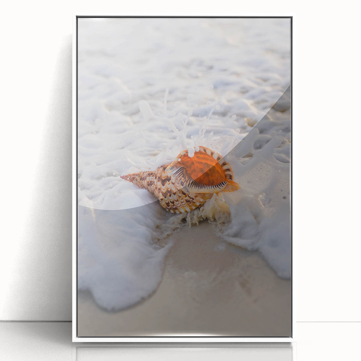 Art deco poster featuring a stylized summer scene in pastel colors on white acrylic, ideal for nursery wall art.
