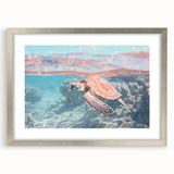 Textured abstract art print in silver frame, featuring swirling gray and white patterns, suitable for bedroom decor.