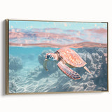 Framed canvas featuring a vintage landscape painting with muted earth tones, ideal for bedroom wall art.