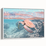 Extra large vintage poster art on canvas featuring a colorful abstract design, ideal for living room ambiance.