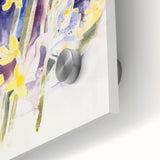 Modern Floral Wall Art - Watercolor Daffodils in Yellow & Purple