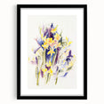 Modern Floral Wall Art - Watercolor Daffodils in Yellow & Purple