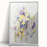 Modern Floral Wall Art - Watercolor Daffodils in Yellow & Purple
