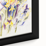 Modern Floral Wall Art - Watercolor Daffodils in Yellow & Purple