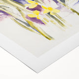 Modern Floral Wall Art - Watercolor Daffodils in Yellow & Purple