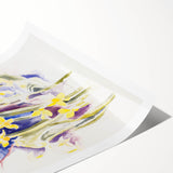 Modern Floral Wall Art - Watercolor Daffodils in Yellow & Purple