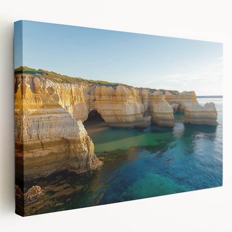 Stretched canvas artwork depicting a dramatic cliff landscape, showcasing vibrant colors and intricate details, perfect for enhancing any living space.