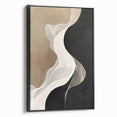 Flowing Abstract Wall Art - Elegant Black & Beige Dining Décor