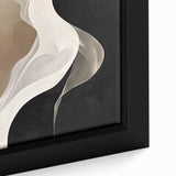 Flowing Abstract Wall Art - Elegant Black & Beige Dining Décor