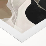 Flowing Abstract Wall Art - Elegant Black & Beige Dining Décor