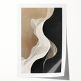 Flowing Abstract Wall Art - Elegant Black & Beige Dining Décor