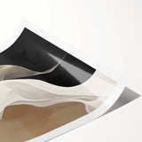 Flowing Abstract Wall Art - Elegant Black & Beige Dining Décor