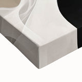 Flowing Abstract Wall Art - Elegant Black & Beige Dining Décor