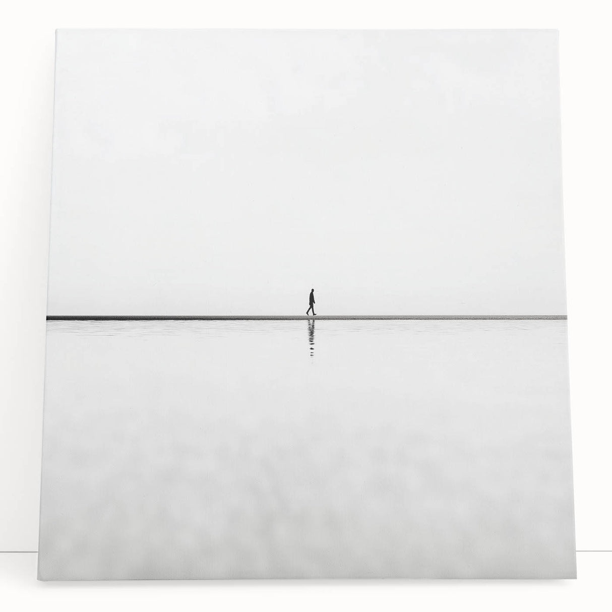 Modern Office Art – Minimalist Black and White Walking Figure