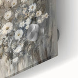 Close-up of an abstract figurative acrylic artwork on glass, showcasing vibrant colors and intricate details, perfect for modern home decor and artistic expression.