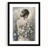 Abstract figurative frame with a black mat and artistic design, showcasing modern aesthetics. Ideal for enhancing contemporary home decor, available in front view.