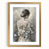 Abstract figurative art frame with a gold mat, showcasing a modern design suitable for home decor. Ideal for enhancing interior aesthetics and art collections.