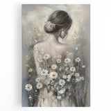 Abstract figurative stretched canvas artwork featuring vibrant colors and fluid shapes, perfect for modern decor. Ideal for enhancing living spaces with artistic flair.