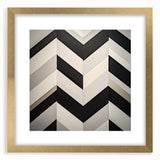 Abstract geometric frame with a gold mat, showcasing a modern design. The frame has sharp angles and a sleek finish, perfect for contemporary decor.