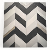 Abstract geometric canvas art featuring vibrant colors and sharp angles, elegantly leaning against a white wall, perfect for modern home decor. Ideal for art enthusiasts and interior designers seeking bold statement pieces.