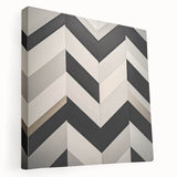 Abstract geometric stretched canvas artwork showcasing vibrant colors and intricate patterns, ideal for modern home decor. Side view highlights depth and texture, enhancing visual appeal.