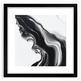 Fluid Abstract Wall Art – Monochrome Marble Motion Flow