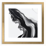 Fluid Abstract Wall Art – Monochrome Marble Motion Flow