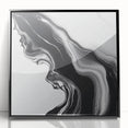 Fluid Abstract Wall Art – Monochrome Marble Motion Flow