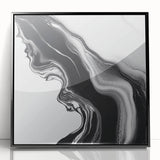 Fluid Abstract Wall Art – Monochrome Marble Motion Flow