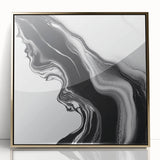 Fluid Abstract Wall Art – Monochrome Marble Motion Flow