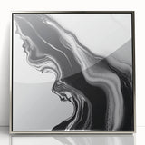 Fluid Abstract Wall Art – Monochrome Marble Motion Flow