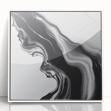 Fluid Abstract Wall Art – Monochrome Marble Motion Flow