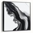 Fluid Abstract Wall Art – Monochrome Marble Motion Flow