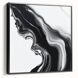 Fluid Abstract Wall Art – Monochrome Marble Motion Flow
