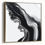Fluid Abstract Wall Art – Monochrome Marble Motion Flow