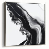 Fluid Abstract Wall Art – Monochrome Marble Motion Flow