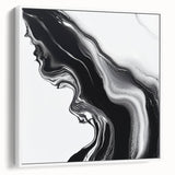Fluid Abstract Wall Art – Monochrome Marble Motion Flow