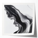 Fluid Abstract Wall Art – Monochrome Marble Motion Flow