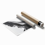 Fluid Abstract Wall Art – Monochrome Marble Motion Flow