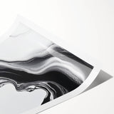 Fluid Abstract Wall Art – Monochrome Marble Motion Flow