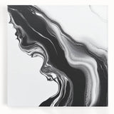 Fluid Abstract Wall Art – Monochrome Marble Motion Flow