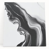 Fluid Abstract Wall Art – Monochrome Marble Motion Flow