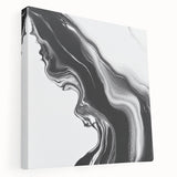 Fluid Abstract Wall Art – Monochrome Marble Motion Flow