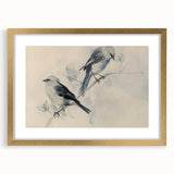 Framed art print featuring a whimsical animal design with a gold mat, showcasing vibrant colors and intricate details, perfect for nursery or children's room decor.