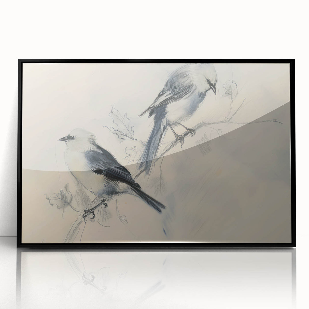 Framed acrylic artwork showcasing a modern animal design in black, featuring intricate details and a sleek front view, ideal for contemporary home decor.