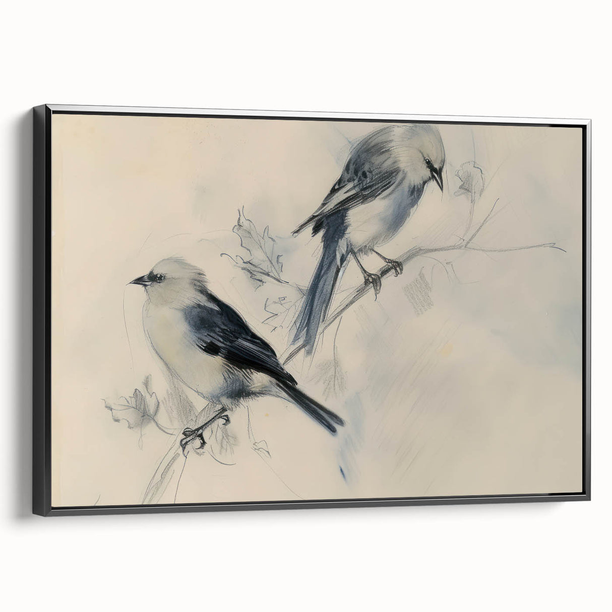 Framed canvas artwork showcasing a black side view of stylized animal designs, perfect for modern decor. Ideal for enhancing interior spaces with unique artistic flair.