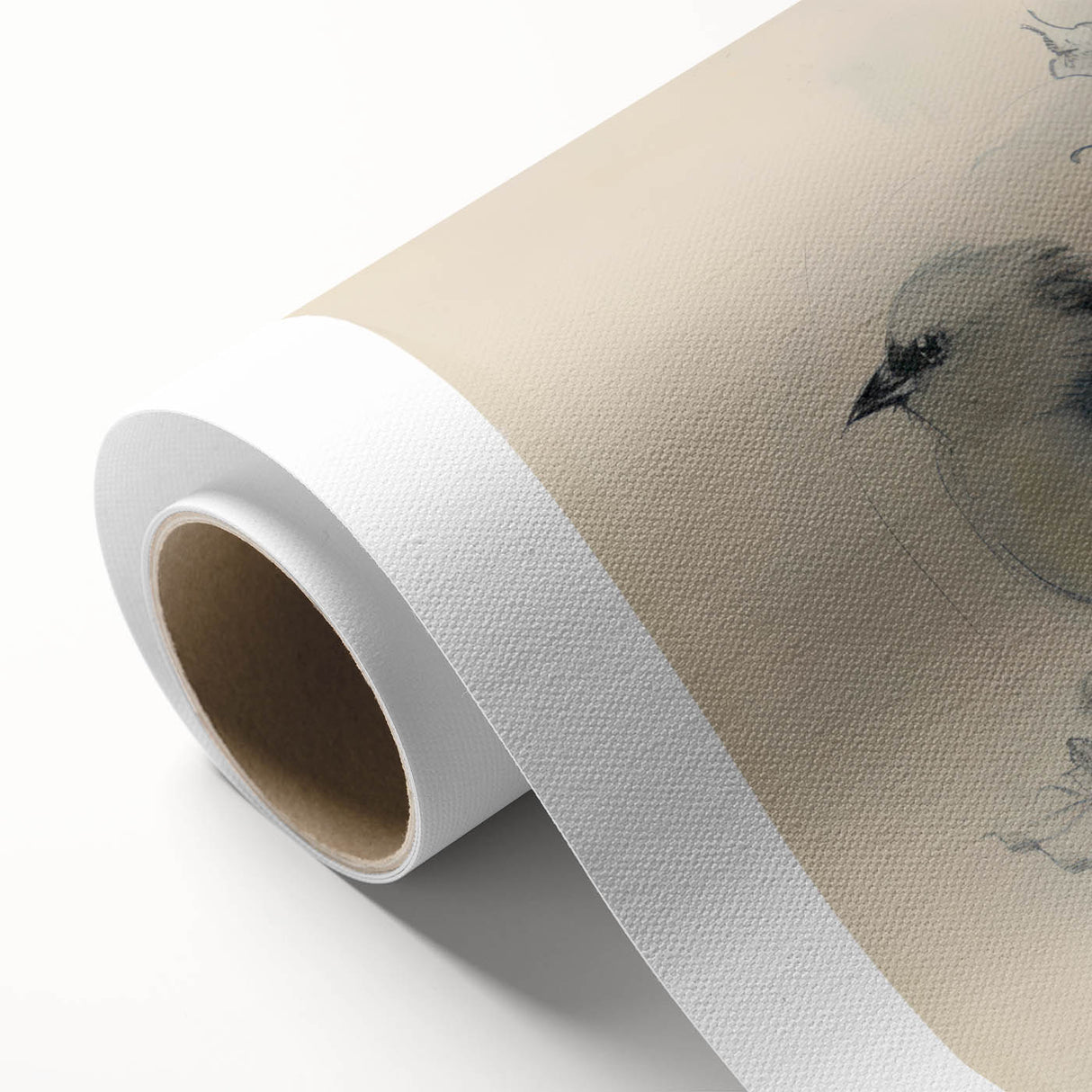 Rolled canvas showcasing a vibrant African animal-themed wall art design featuring intricate patterns and colors, securely packaged in a protective cardboard tube.