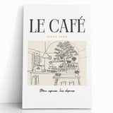 Black and white stretched canvas featuring assorted kitchen utensils, ideal for kitchen wall art.